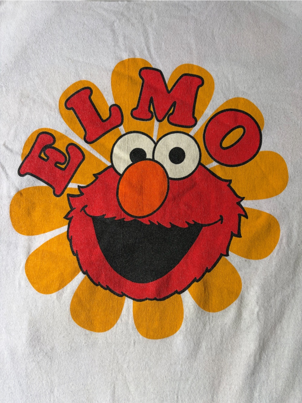 Vintage Sesame Street Elmo Flower Graphic T Shirt White Size Large Y2K Tee - Picture 3 of 9